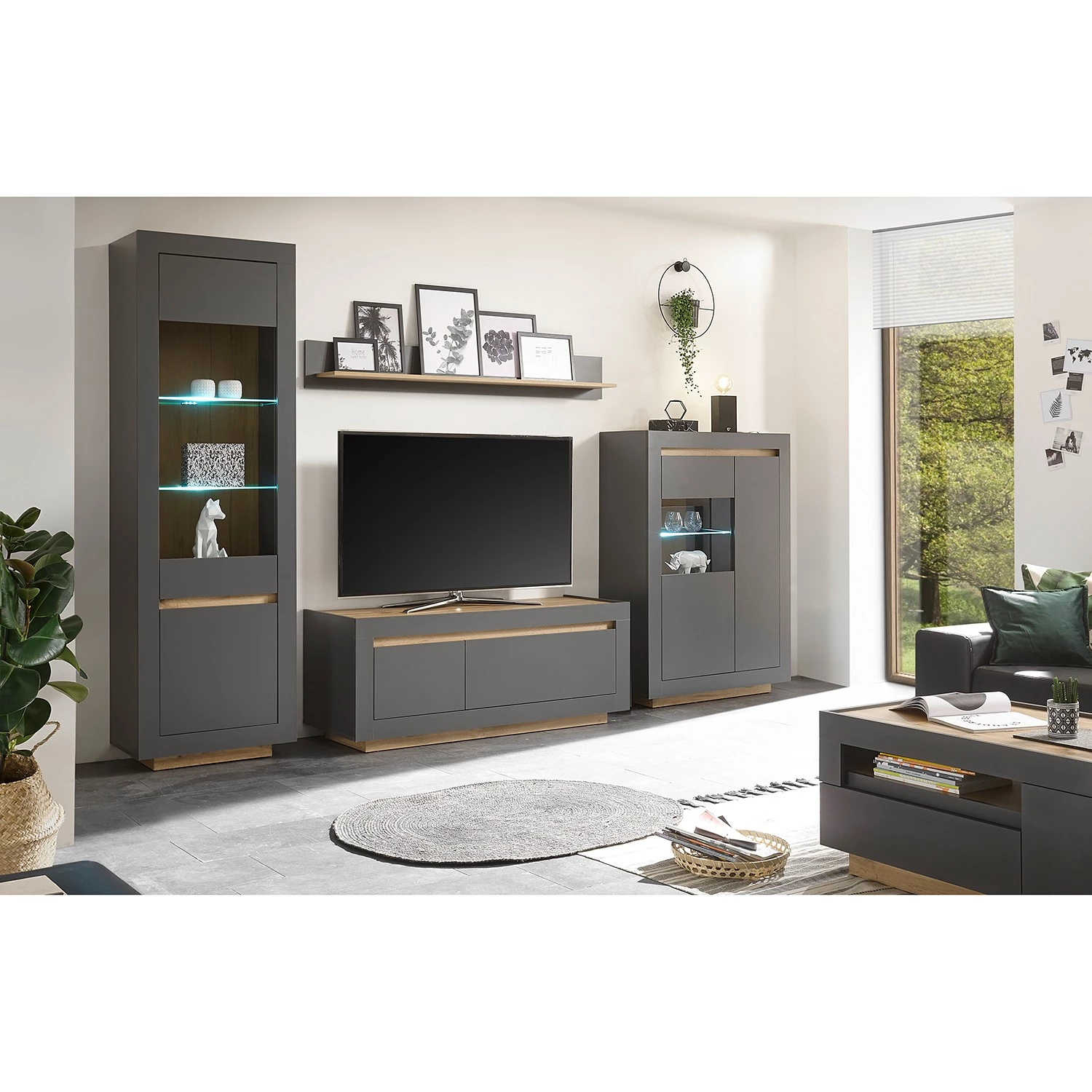 Loftscape Meuble TV Accra I - Anthracite / Imitation chêne 5 Loftscape Meuble TV Accra I - Anthracite / Imitation chêne – Image 3