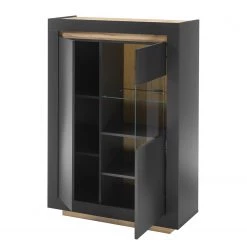 Loftscape Buffet haut Accra - Anthracite / Imitation chêne 14 Loftscape Buffet haut Accra - Anthracite / Imitation chêne -Meubles de salon Soldes 1000348821 220506 031 DETAILS P000000001000348821