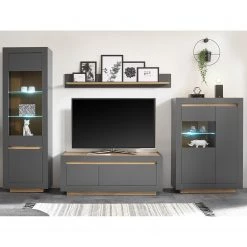 Loftscape Ensemble meubles TV Accra I (4 élém.) - Anthracite / Imitation chêne