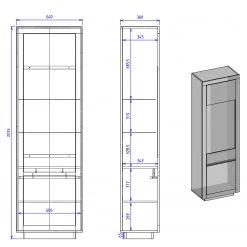 Loftscape Ensemble meubles TV Accra I (4 élém.) - Anthracite / Imitation chêne -Meubles de salon Soldes 1000348829 220506 502 SKETCH DETAILS P000000001000348829 sketch