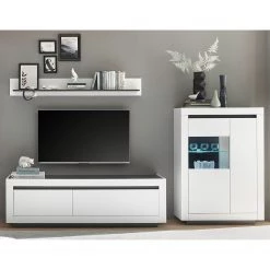 Loftscape Ensemble meubles TV Accra III (3 élém.) - Blanc / Anthracite