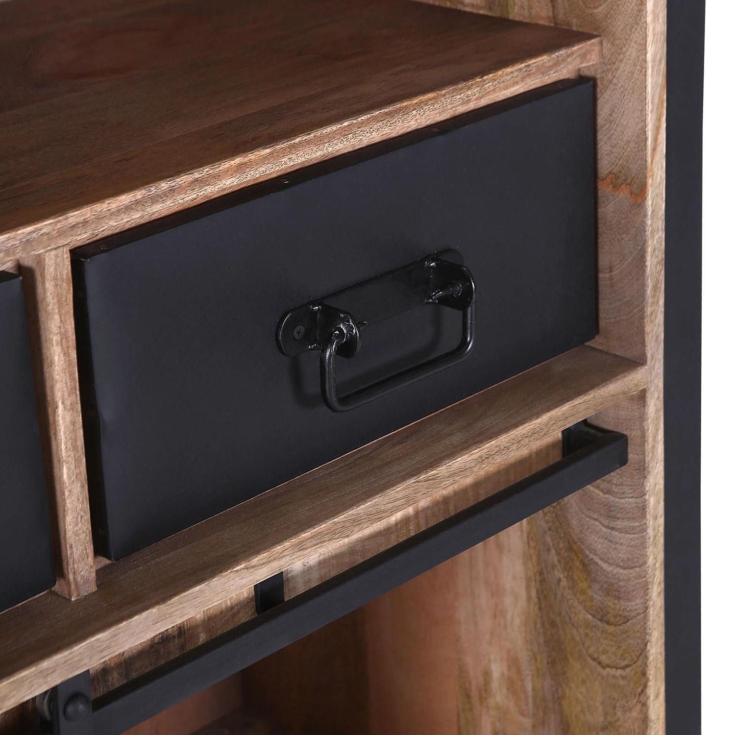 Red Living Buffet haut Toleos - Manguier brut massif / Fer - Manguier / Noir 6 Red Living Buffet haut Toleos - Manguier brut massif / Fer - Manguier / Noir – Image 4