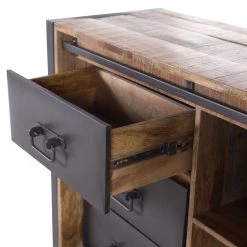 Red Living Enfilade Toleos - Manguier brut massif / Fer - Manguier / Noir -Meubles de salon Soldes 1000352070 220520 035 DETAILS P000000001000352070