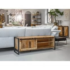 Red Living Meuble TV Toleos - Manguier brut massif / Fer - Manguier / Noir -Meubles de salon Soldes 1000352071 220520 022 MOOD DETAILS P000000001000352071 mood