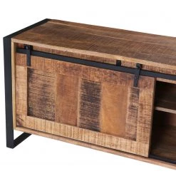 Red Living Meuble TV Toleos - Manguier brut massif / Fer - Manguier / Noir -Meubles de salon Soldes 1000352071 220520 035 DETAILS P000000001000352071