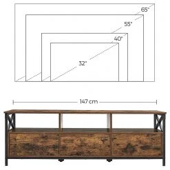 Red Living Meuble TV Molalla I - Marron / Noir -Meubles de salon Soldes 1000353405 220601 501 SKETCH DETAILS P000000001000353405 sketch