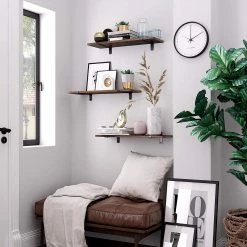 Red Living Tablettes murales Crossville II (lot 2) - Marron / Noir 11 Red Living Tablettes murales Crossville II (lot 2) - Marron / Noir -Meubles de salon Soldes 1000353409 220601 020 MOOD DETAILS P000000001000353409 mood