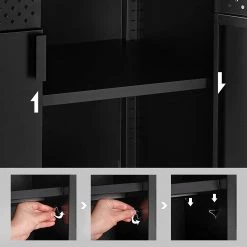 Red Living Buffet Ferris Wheel - Métal - Marron / Noir -Meubles de salon Soldes 1000353415 220601 032 DETAILS P000000001000353415