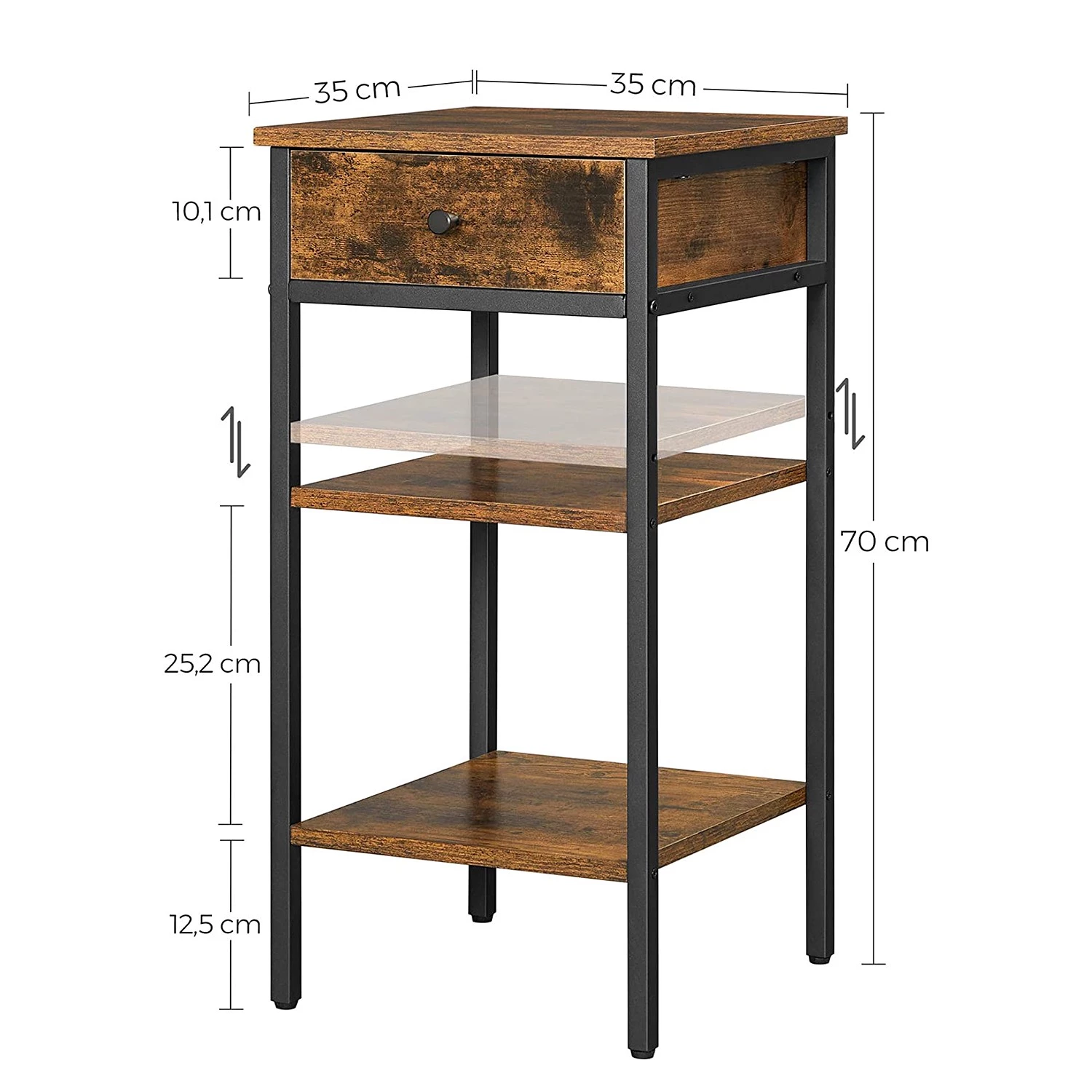 Red Living Bout de canapé Brillac II - Marron / Noir 8 Red Living Bout de canapé Brillac II - Marron / Noir – Image 6