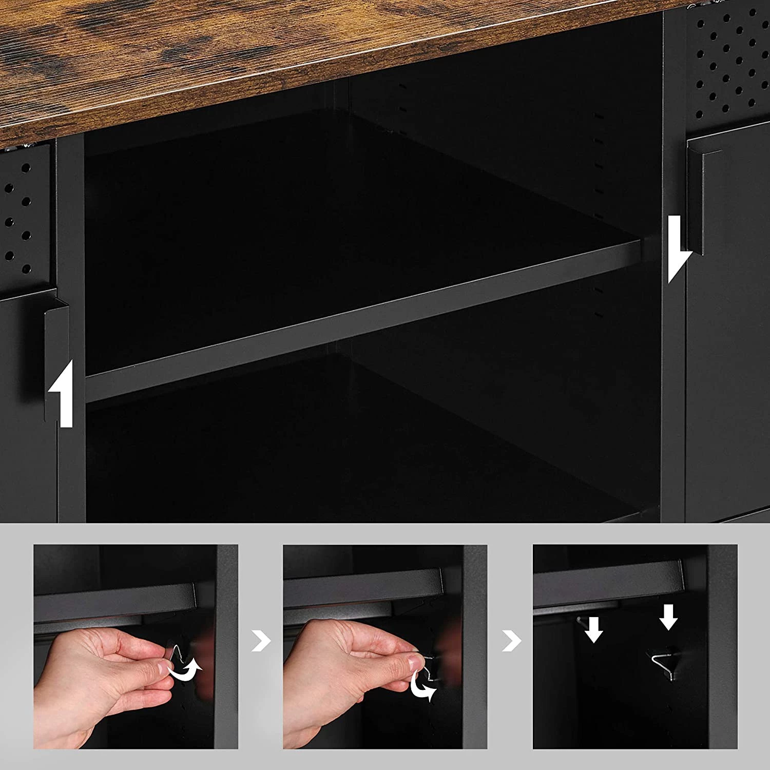 Red Living Meuble TV Ferris Wheel - Marron / Noir 8 Red Living Meuble TV Ferris Wheel - Marron / Noir – Image 6