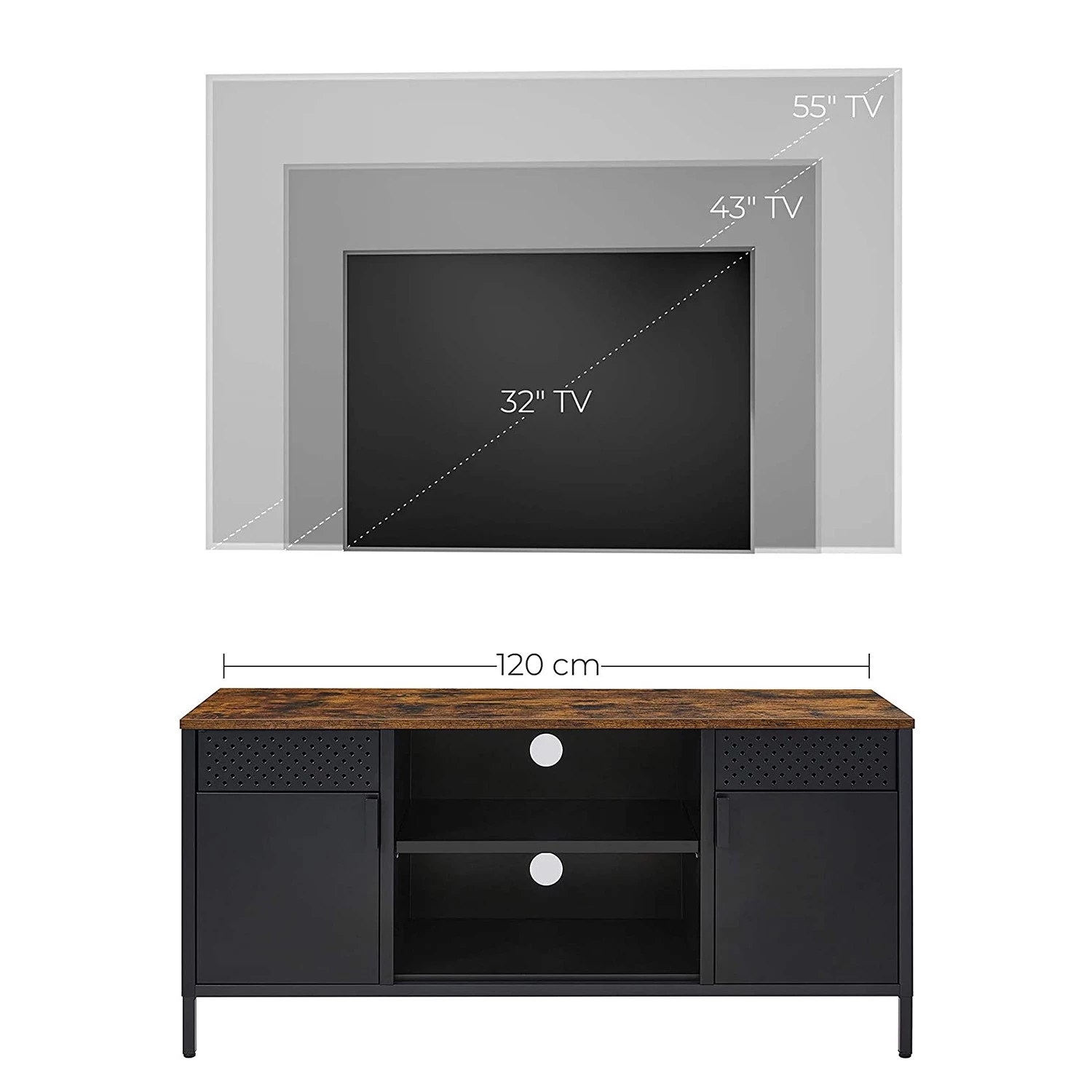 Red Living Meuble TV Ferris Wheel - Marron / Noir 10 Red Living Meuble TV Ferris Wheel - Marron / Noir – Image 8