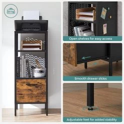 Red Living Étagère Mocksville - Marron / Noir -Meubles de salon Soldes 1000353473 220601 033 DETAILS P000000001000353473