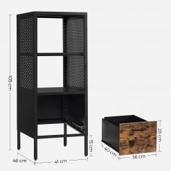 Red Living Étagère Mocksville - Marron / Noir -Meubles de salon Soldes 1000353473 220601 500 SKETCH DETAILS P000000001000353473 sketch