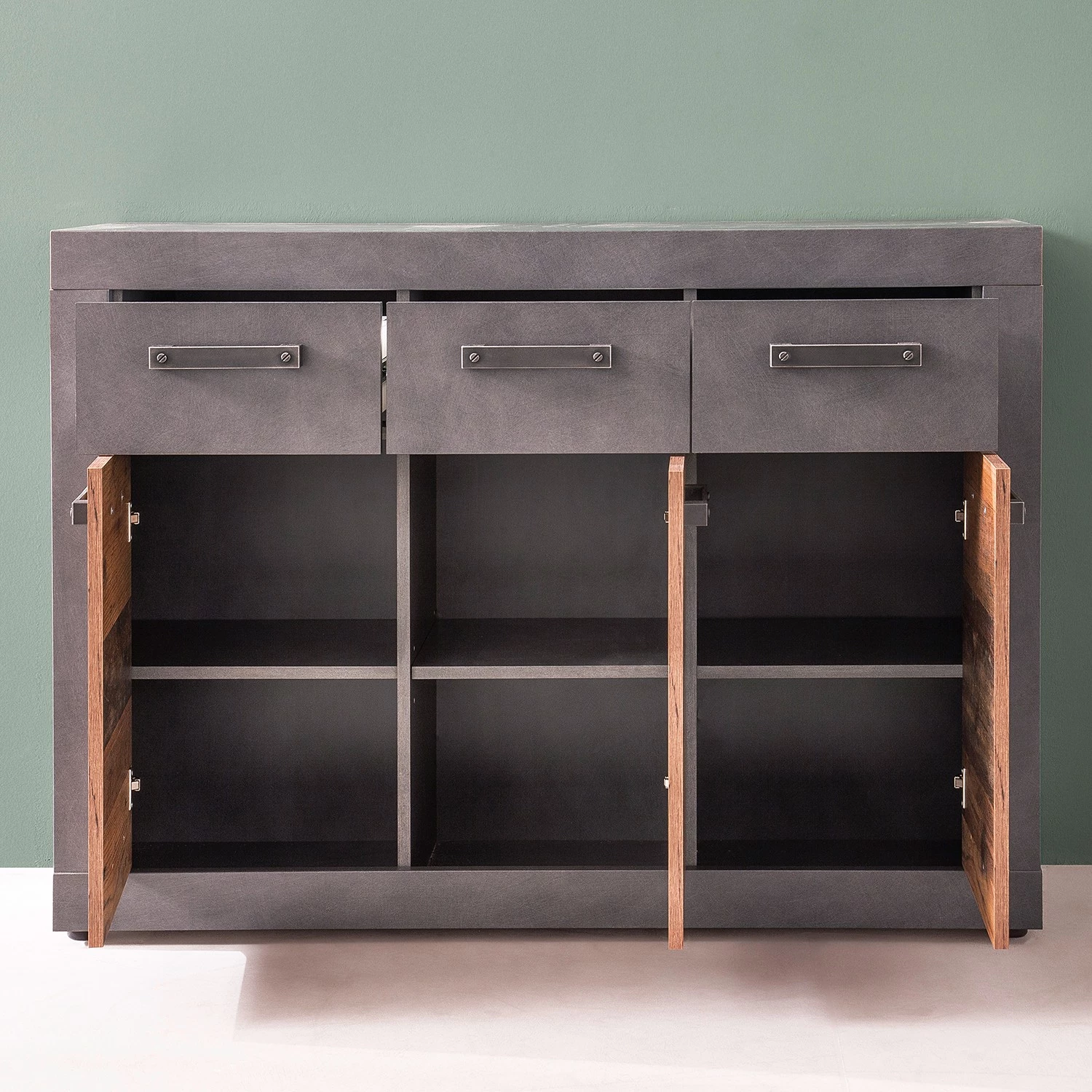 Trendteam Buffet Indy II - Imitation bois recyclé / Anthracite 6 Trendteam Buffet Indy II - Imitation bois recyclé / Anthracite – Image 4