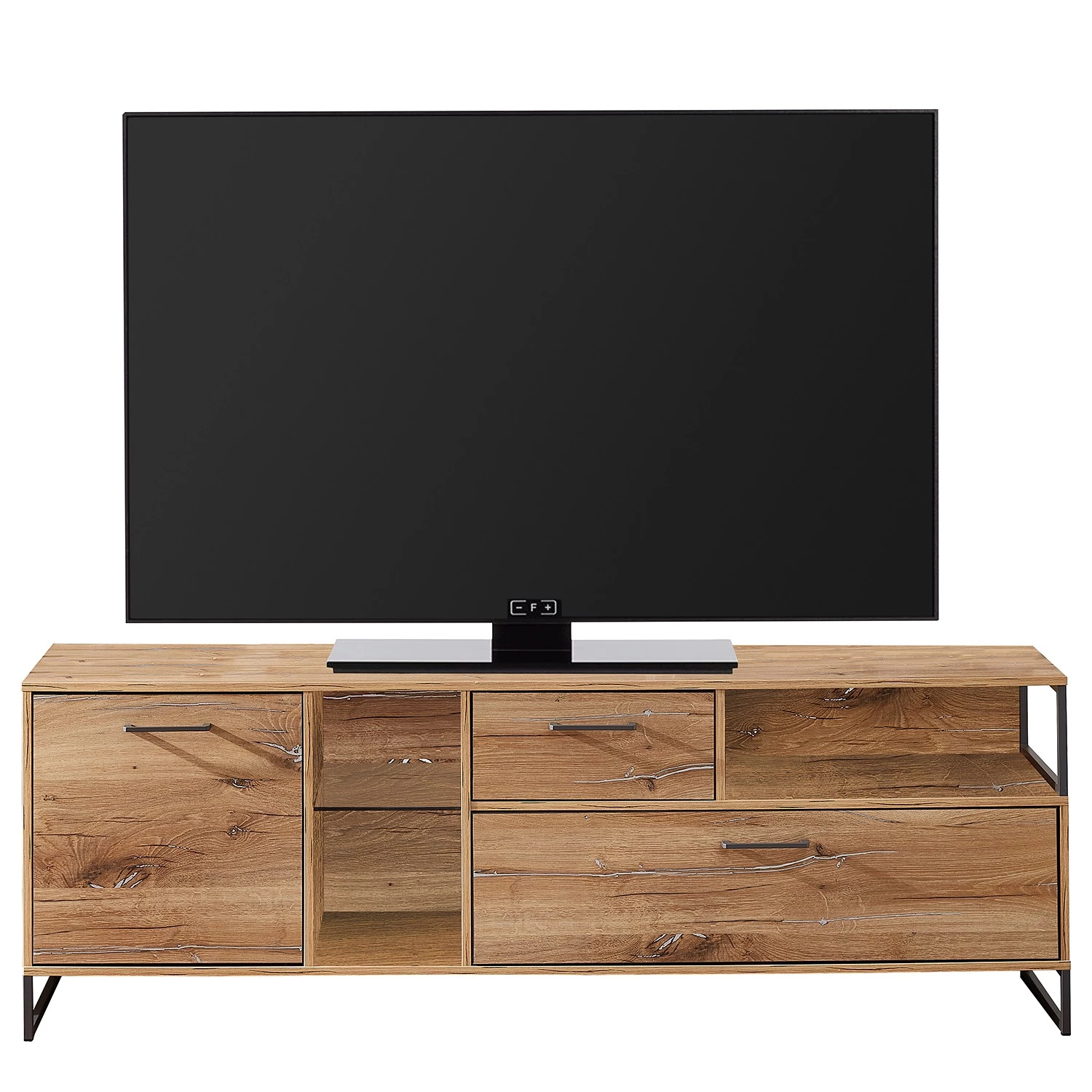 Red Living Meuble TV Sligo I - Imitation chêne rustique argenté / Graphite 3 Red Living Meuble TV Sligo I - Imitation chêne rustique argenté / Graphite