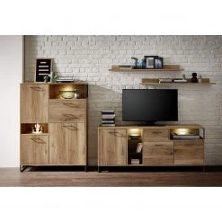 Red Living Étagères murales Sligo (lot de 2) - Imitation chêne rustique argenté -Meubles de salon Soldes 1000353513 220610 020 MOOD DETAILS P000000001000353513 mood