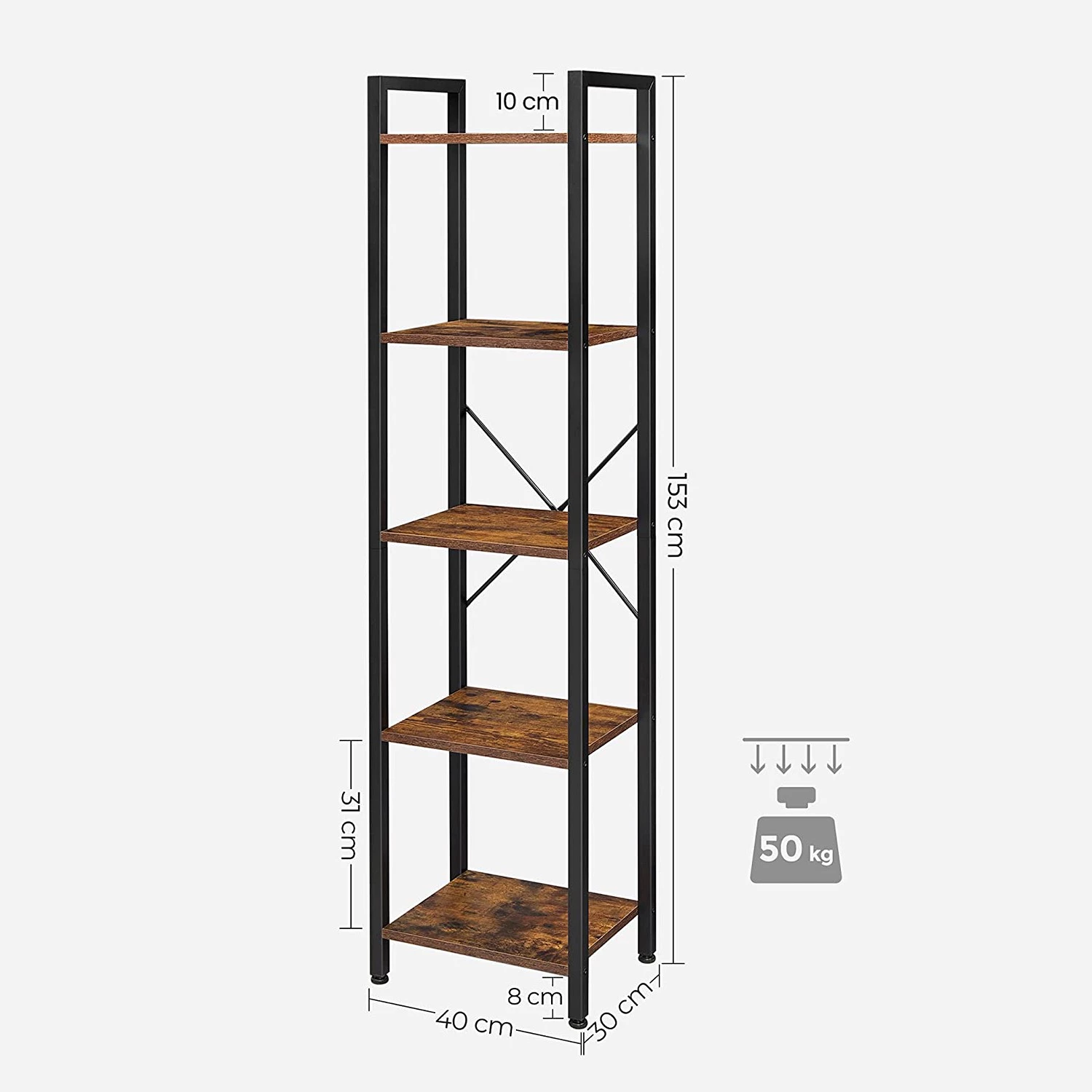 Red Living Étagère Leesville X - Marron / Noir 9 Red Living Étagère Leesville X - Marron / Noir – Image 7