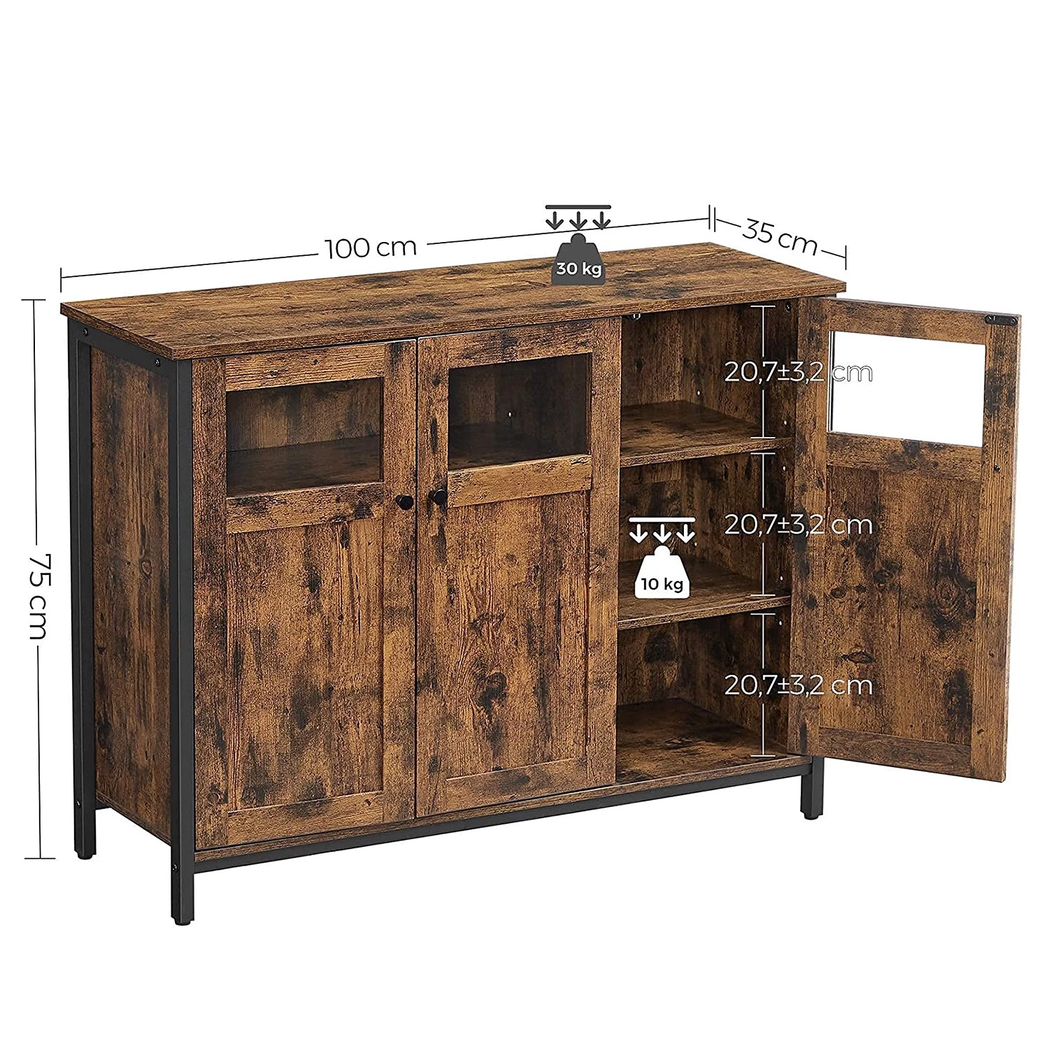 Red Living Buffet Toulouse III - Marron / Noir 11 Red Living Buffet Toulouse III - Marron / Noir – Image 9