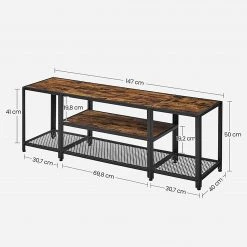 Red Living Banc TV Morristown III - Marron / Noir -Meubles de salon Soldes 1000355231 220601 500 SKETCH DETAILS P000000001000355231 sketch