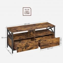 Red Living Meuble TV Molalla II - Marron / Noir -Meubles de salon Soldes 1000355235 220601 500 SKETCH DETAILS P000000001000355235 sketch