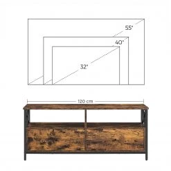 Red Living Meuble TV Molalla II - Marron / Noir -Meubles de salon Soldes 1000355235 220601 501 SKETCH DETAILS P000000001000355235 sketch