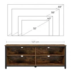 Red Living Meuble TV Leesville - Marron / Noir -Meubles de salon Soldes 1000355237 220601 501 SKETCH DETAILS P000000001000355237 sketch