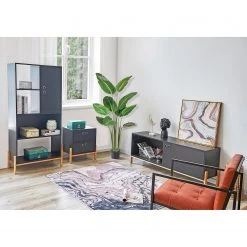 Norrwood Meuble TV Caborn II - Noir / Pin -Meubles de salon Soldes 1000355281 220603 022 MOOD DETAILS P000000001000355281 mood