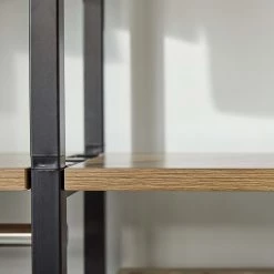 Red Living Étagère Ruoms IV - Imitation acacia / Noir -Meubles de salon Soldes 1000355292 220603 031 DETAILS P000000001000355292