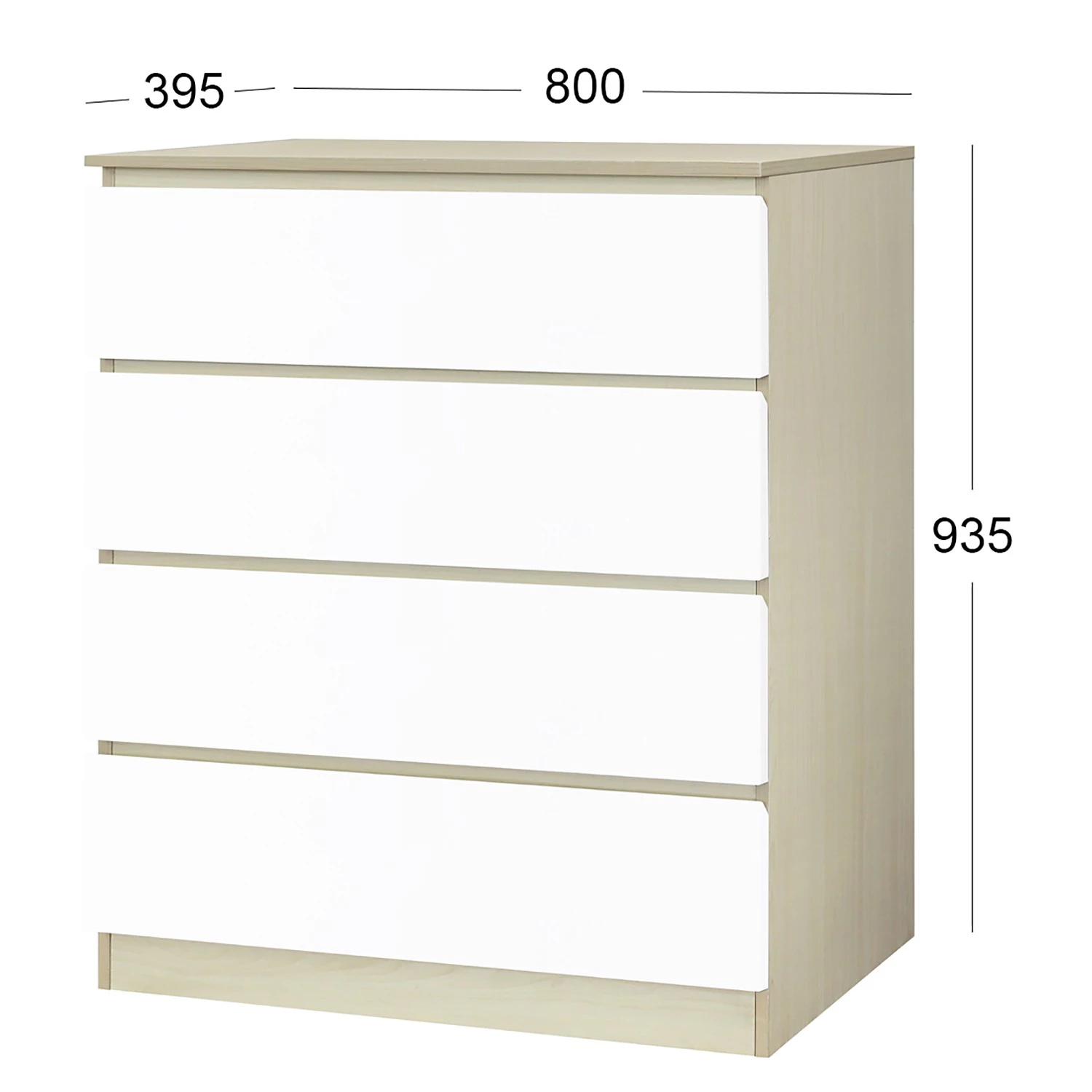 Norrwood Commode Splendid Night - Blanc brillant / Imitation chêne Sonoma 9 Norrwood Commode Splendid Night - Blanc brillant / Imitation chêne Sonoma – Image 7