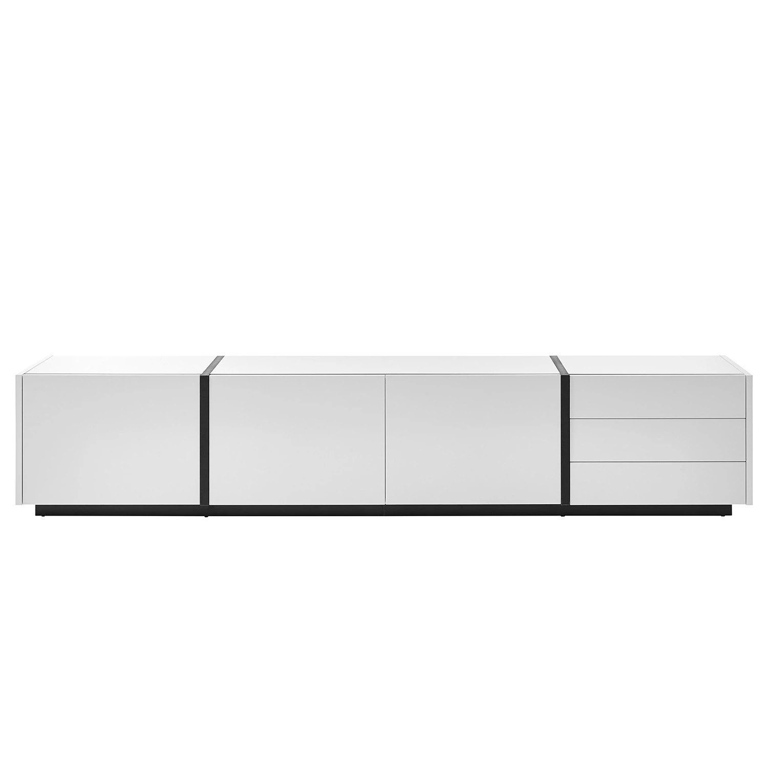 Loftscape Ensemble meubles TV Muuga II (4 élém.) - Blanc / Gris 6 Loftscape Ensemble meubles TV Muuga II (4 élém.) - Blanc / Gris – Image 4