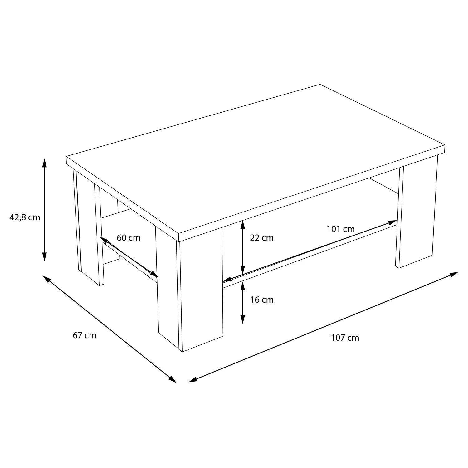 Loftscape Table basse Verolme I - Imitation chêne 6 Loftscape Table basse Verolme I - Imitation chêne – Image 4