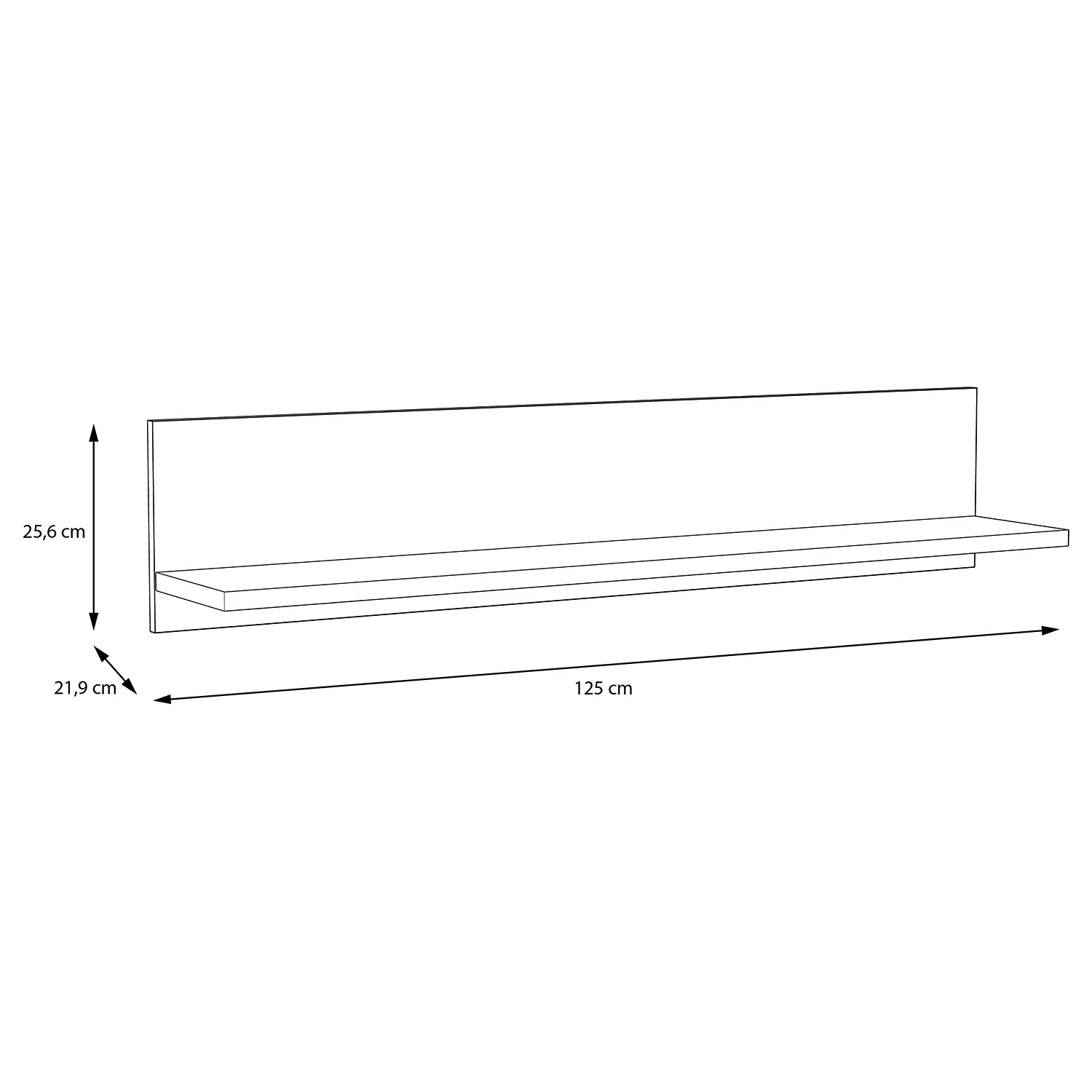 Loftscape Étagère murale Verolme - Imitation chêne - Largeur : 125 cm 5 Loftscape Étagère murale Verolme - Imitation chêne - Largeur : 125 cm – Image 3