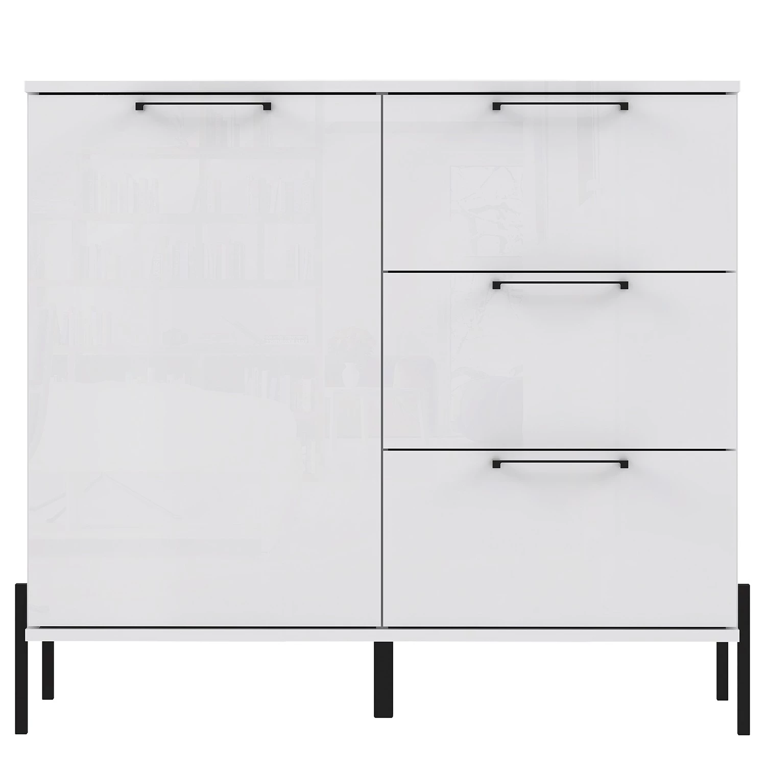 Loftscape Buffet Ozora - Blanc brillant / Blanc mat 5 Loftscape Buffet Ozora - Blanc brillant / Blanc mat – Image 3