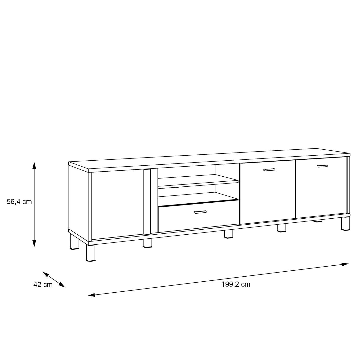 Red Living Meuble TV Vallegrande I - Imitation épicéa 8 Red Living Meuble TV Vallegrande I - Imitation épicéa – Image 6