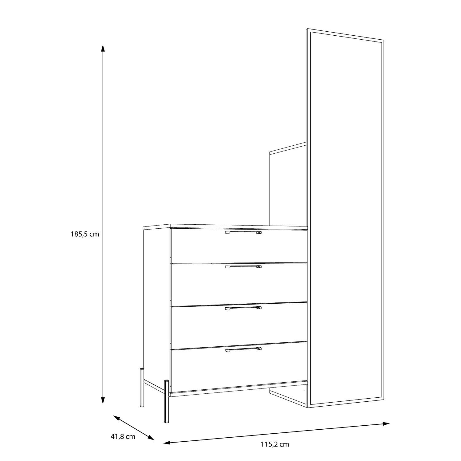 Loftscape Ensemble d’entrée compact Ozora - Blanc brillant / Blanc mat 9 Loftscape Ensemble d’entrée compact Ozora - Blanc brillant / Blanc mat – Image 8