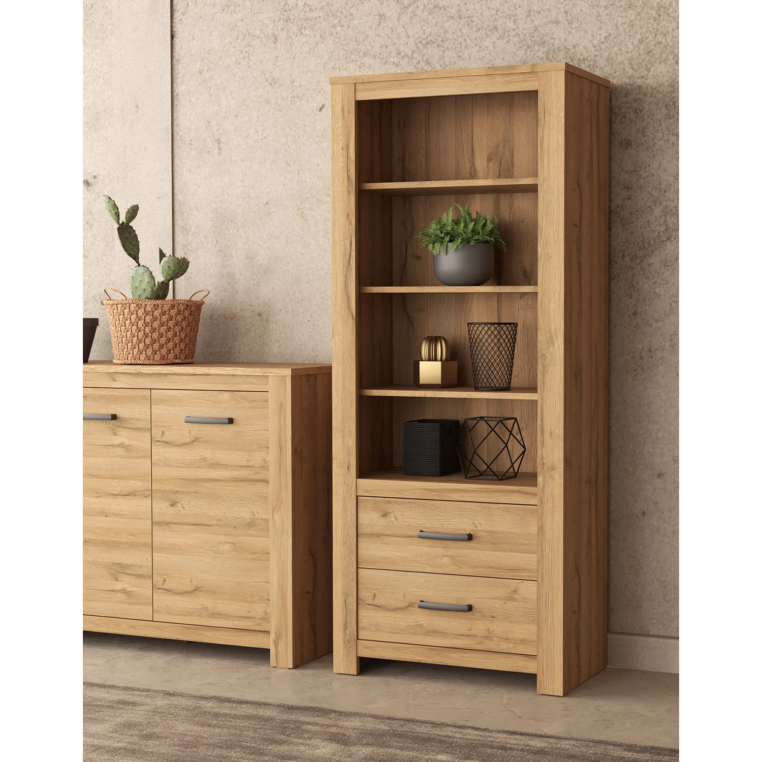 Loftscape Étagère Verolme - Imitation chêne 4 Loftscape Étagère Verolme - Imitation chêne – Image 2