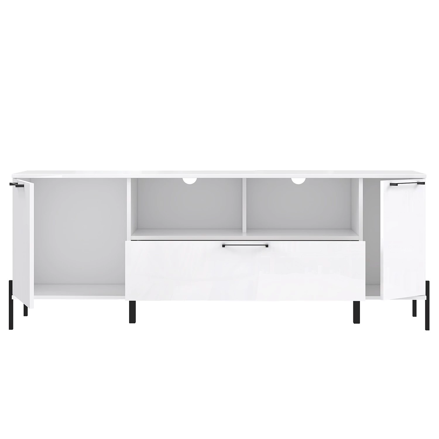 Loftscape Meuble TV Ozora - Blanc brillant / Blanc mat 6 Loftscape Meuble TV Ozora - Blanc brillant / Blanc mat – Image 4