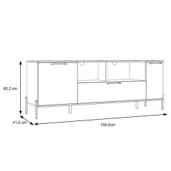 Loftscape Meuble TV Ozora - Blanc brillant / Blanc mat 14 Loftscape Meuble TV Ozora - Blanc brillant / Blanc mat -Meubles de salon Soldes 1000356720 220603 500 SKETCH DETAILS P000000001000356720 sketch
