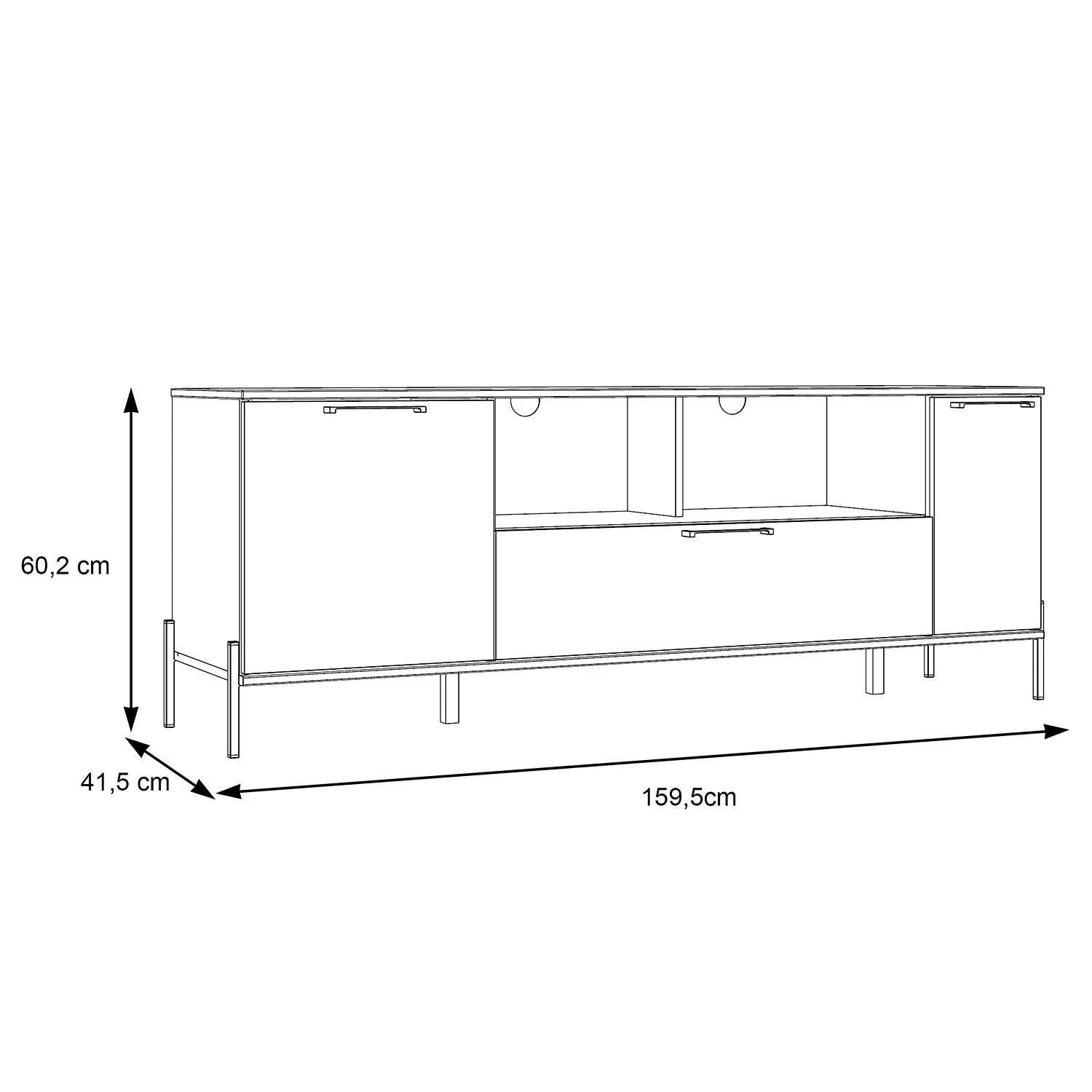 Loftscape Meuble TV Ozora - Blanc brillant / Blanc mat 8 Loftscape Meuble TV Ozora - Blanc brillant / Blanc mat – Image 6