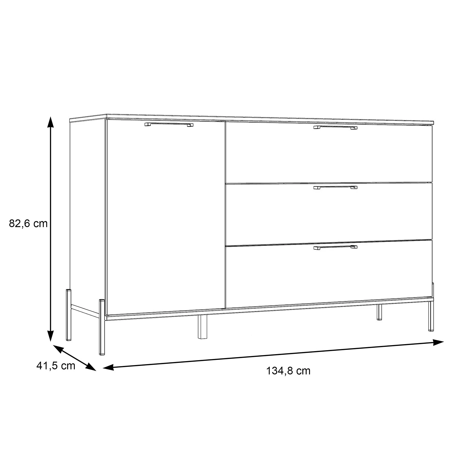 Loftscape Buffet Ozora I - Blanc brillant / Blanc mat 8 Loftscape Buffet Ozora I - Blanc brillant / Blanc mat – Image 6