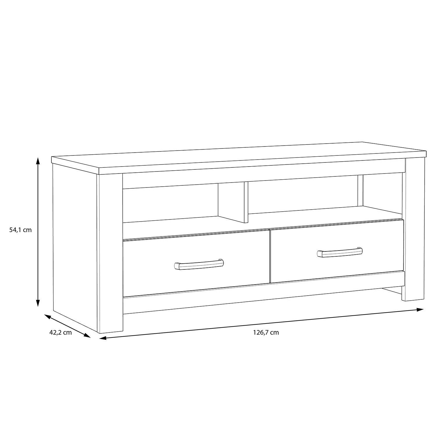 Loftscape Meuble TV Verolme II - Imitation chêne 6 Loftscape Meuble TV Verolme II - Imitation chêne – Image 4