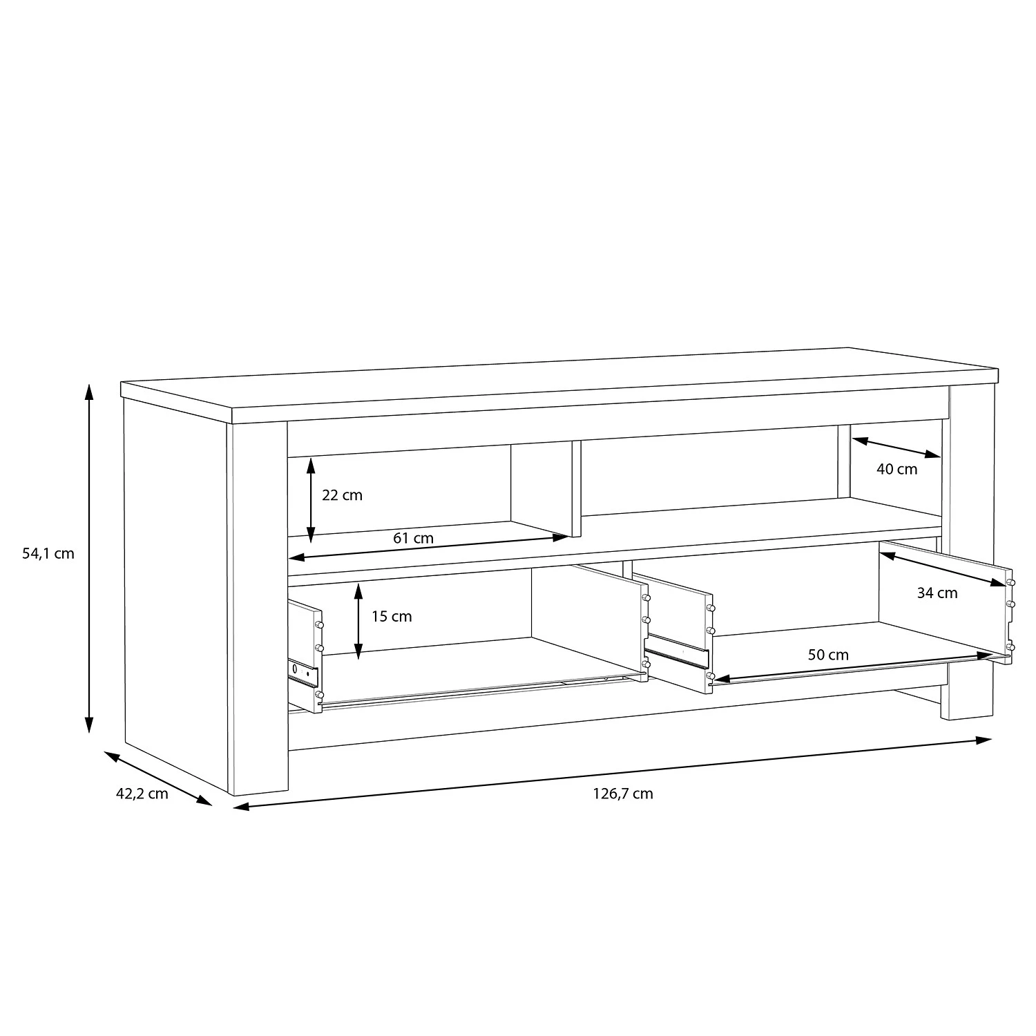 Loftscape Meuble TV Verolme II - Imitation chêne 7 Loftscape Meuble TV Verolme II - Imitation chêne – Image 5
