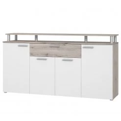 Loftscape Buffet Union City - Blanc mat / Imitation chĂȘne sable