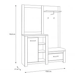 Loftscape Ensemble d’entrée compact Verolme - Imitation chêne 14 Loftscape Ensemble d’entrée compact Verolme - Imitation chêne -Meubles de salon Soldes 1000356731 220603 500 SKETCH DETAILS P000000001000356731 sketch