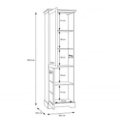 Ridgevalley Vitrine New Dessa - Imitation pin blanc -Meubles de salon Soldes 1000357999 220616 501 SKETCH DETAILS P000000001000357999 sketch