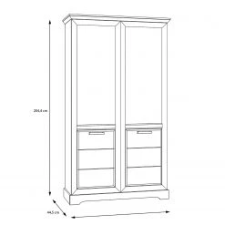Ridgevalley Vitrine double New Dessa - Imitation pin blanc 18 Ridgevalley Vitrine double New Dessa - Imitation pin blanc -Meubles de salon Soldes 1000358000 220616 500 SKETCH DETAILS P000000001000358000 sketch