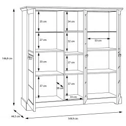 Ridgevalley Buffet haut New Dessa II - Imitation pin blanc -Meubles de salon Soldes 1000358004 220616 501 SKETCH DETAILS P000000001000358004 sketch