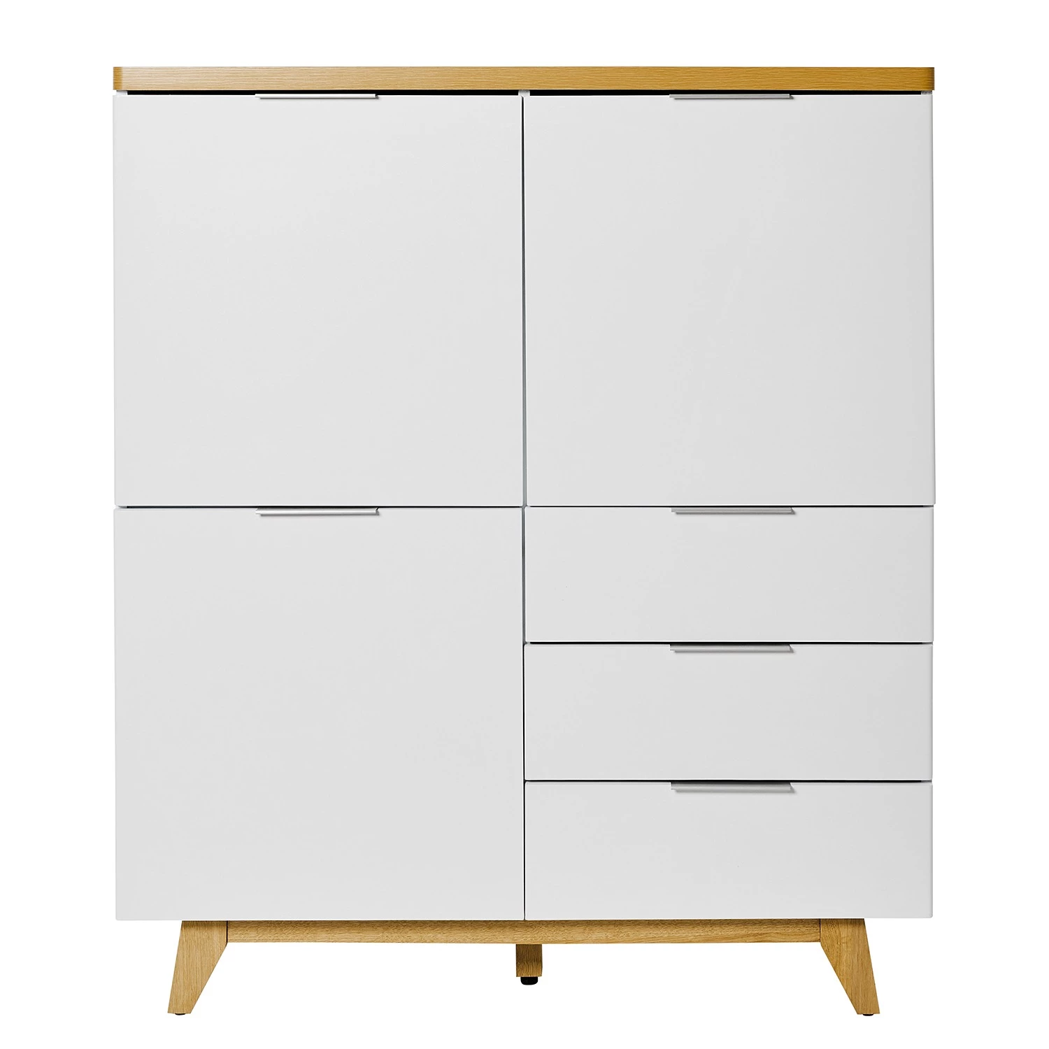 Jahnke Buffet haut Libre 110 - Imitation duramen de chêne / Blanc 5 Jahnke Buffet haut Libre 110 - Imitation duramen de chêne / Blanc – Image 3