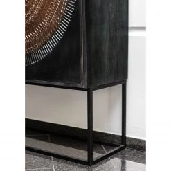 Red Living Buffet haut Curbar - Manguier massif / Métal - Noir -Meubles de salon Soldes 1000359917 220621 022 MOOD DETAILS P000000001000359917 mood