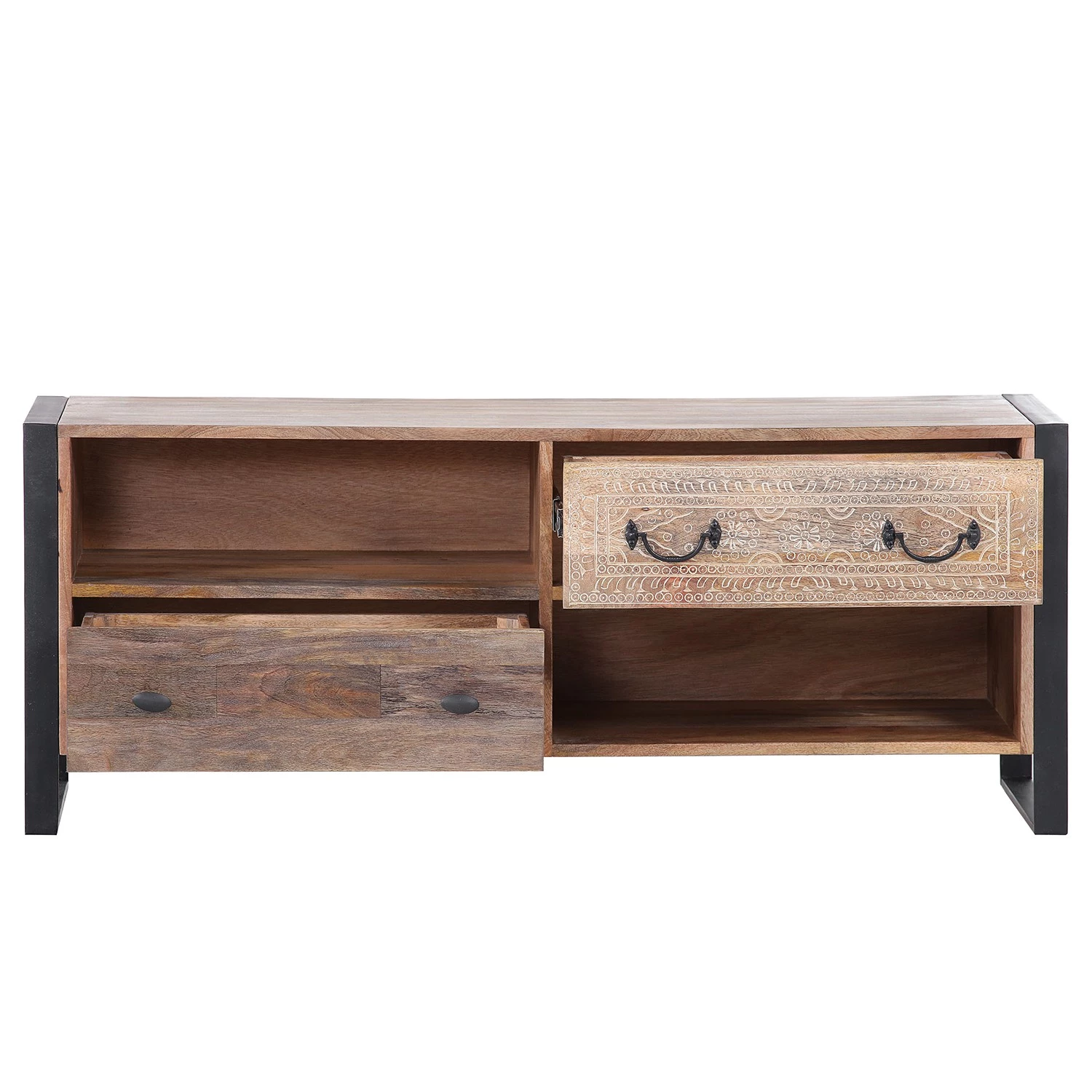 Red Living Meuble TV Vallentuna - Manguier massif / Métal - Manguier / Noir 6 Red Living Meuble TV Vallentuna - Manguier massif / Métal - Manguier / Noir – Image 4